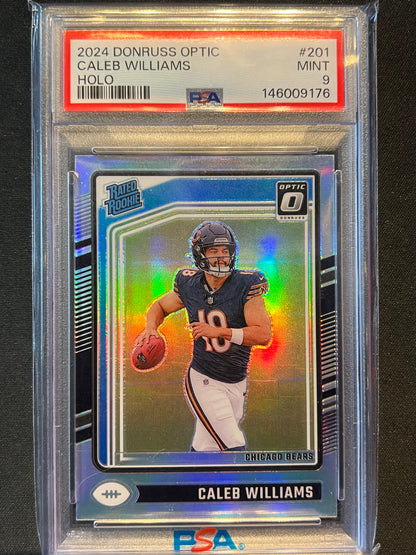 2024 Panini Donruss Optic - Rated Rookie Caleb Williams #201 Holo Prizm (RC) PSA 8