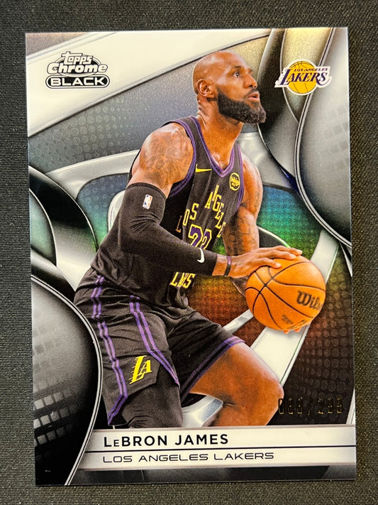 2025-26 Topps Chrome Black #80 LeBron James /299 Lakers