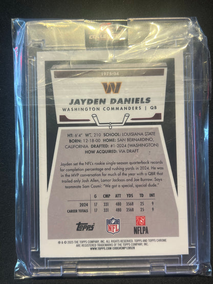 2025 Topps Chrome - 1975 Topps Jayden Daniels #1975-34 Aqua Refractor /199