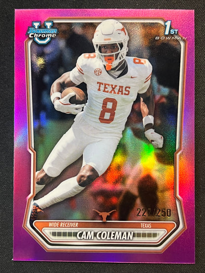 2026 Bowman Chrome 1st Bowman Cam Coleman Pink /250 #BCP-14 Texas