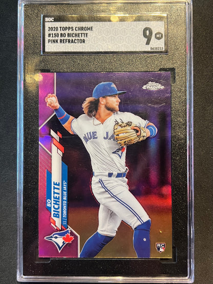 2020 Topps Chrome Bo Bichette Pink Refractor Rookie RC #150 Blue Jays SGC 9