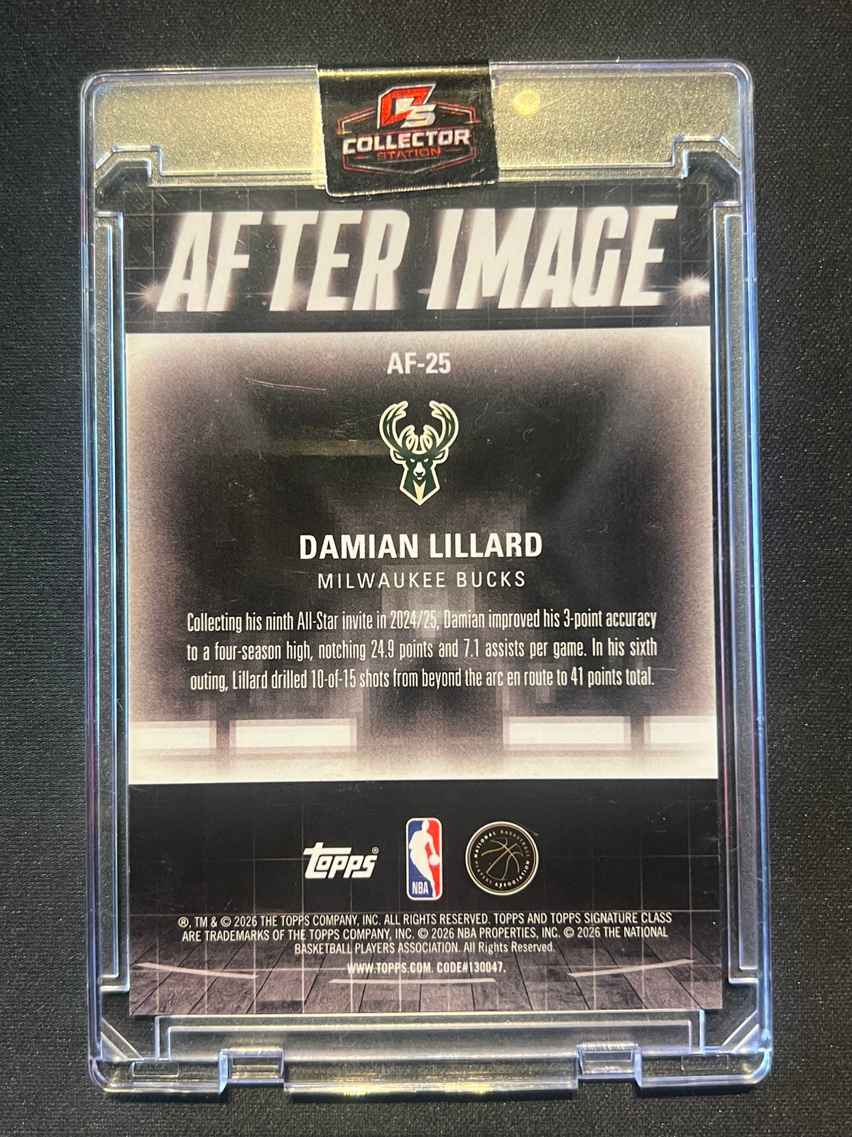 2025-26 Topps Signature Class After Image Damian Lillard Bur Refractor 5/5 Last On Print #AF-25