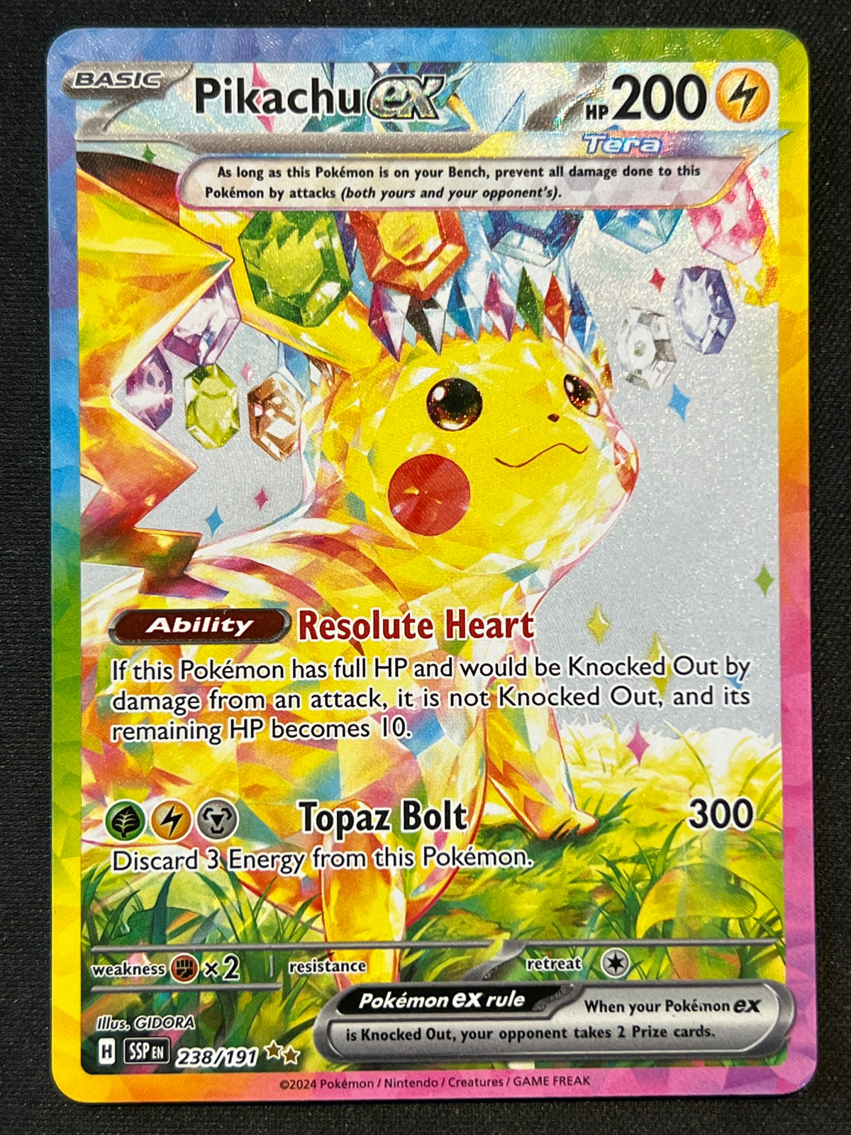 Pikachu ex - 238/191 - SV08: Surging Sparks (SSP) LP Pokemon