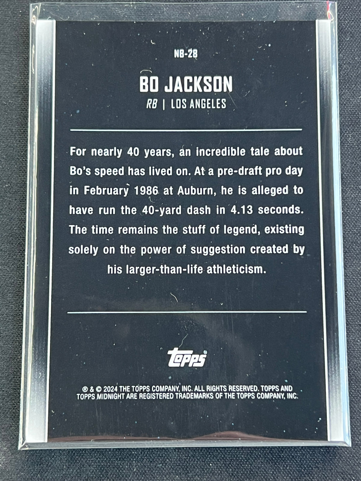 2024 Topps Midnight Nightball /25 - Bo Jackson - Raiders #NB-28