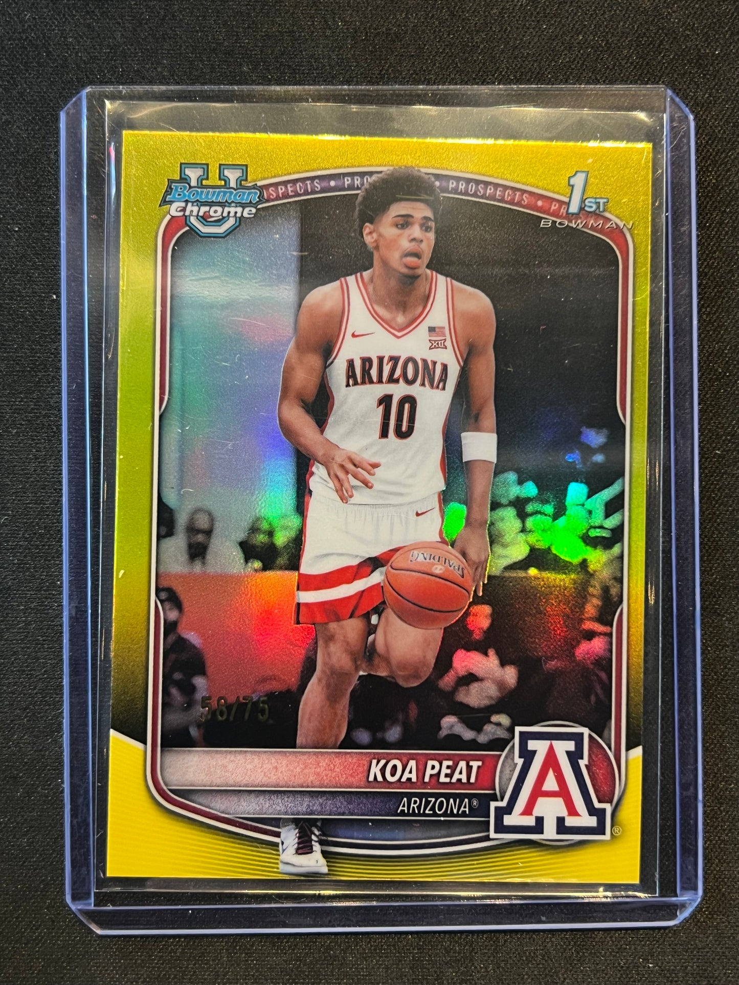 2025-26 Bowman Chrome 1st Prospects Koa Peat #BCP-3 Yellow Refractor /75 Arizona