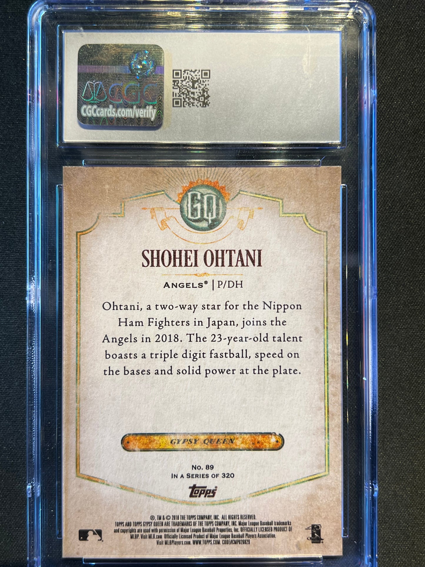 2018 Topps Gypsy Queen Shohei Ohtani Rookie #89 Angels CGC 10