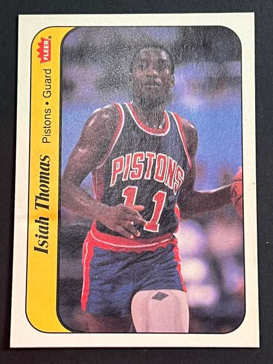 1986-87 Fleer Stickers Isiah Thomas #10 (RC) Pistons