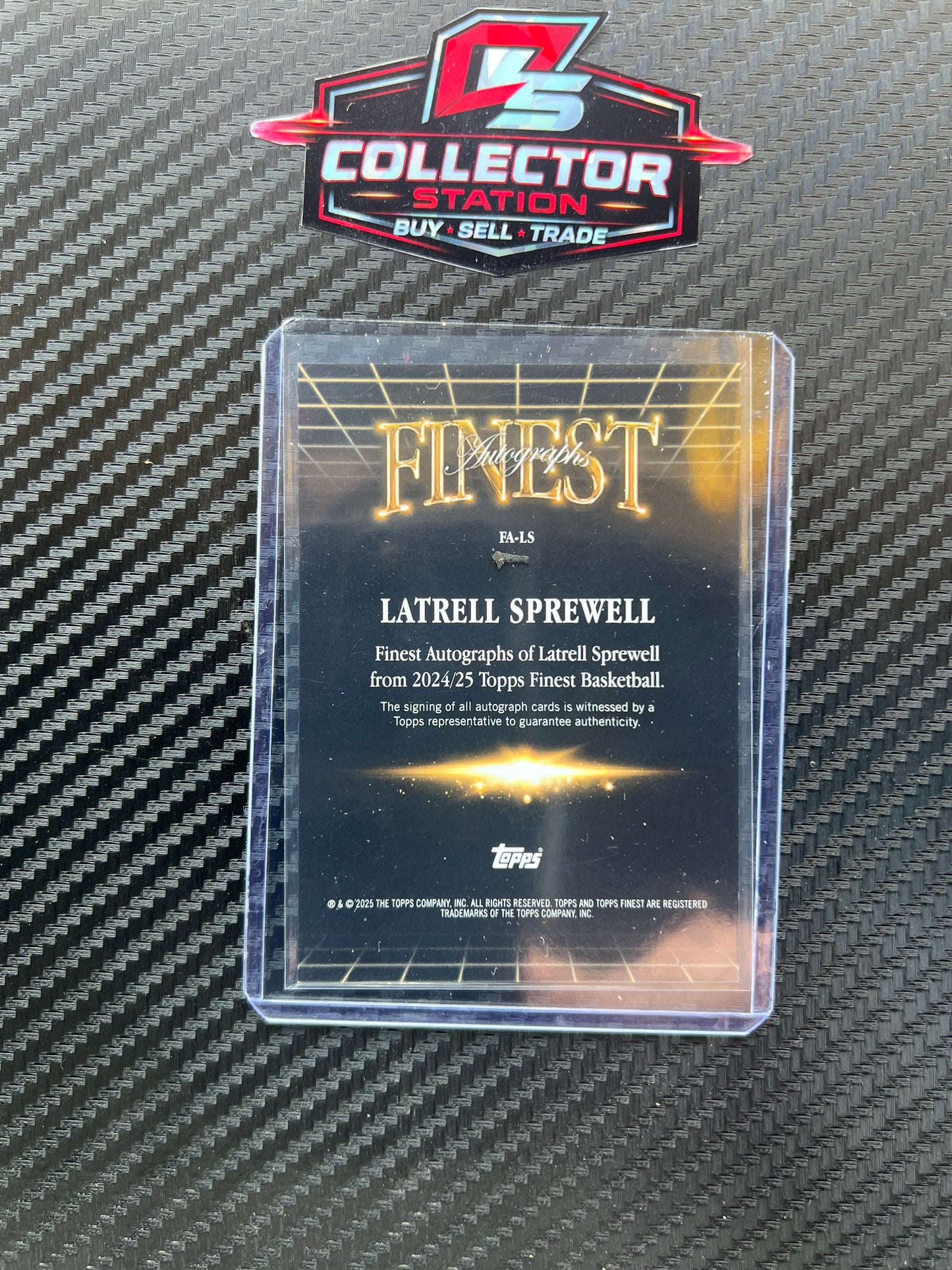 2024-25 Latrell Sprewell Topps Finest Blue X-Fractor Refractor Auto /99 #FA-LS