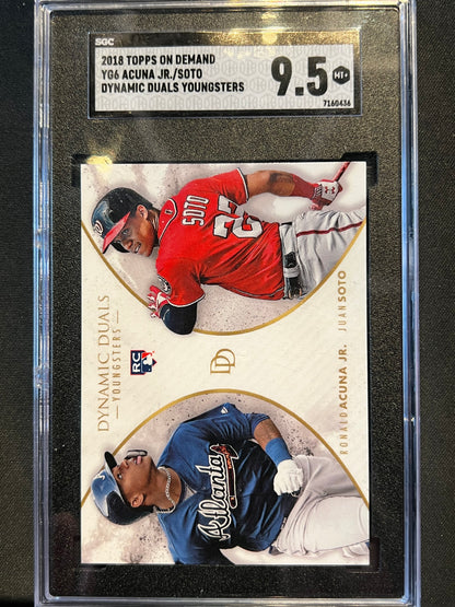 2018 Topps On Demand Dynamic Duals Youngsters Ronald Acuna Jr. - Juan Soto #YG6 SGC 9.5