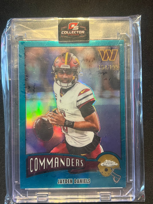 2025 Topps Chrome - 1975 Topps Jayden Daniels #1975-34 Aqua Refractor /199