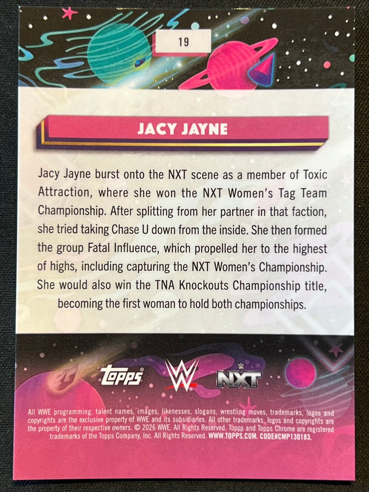 2026 Topps Cosmic Chrome WWE Jacy Jayne Orange Refractor 11/25 #19