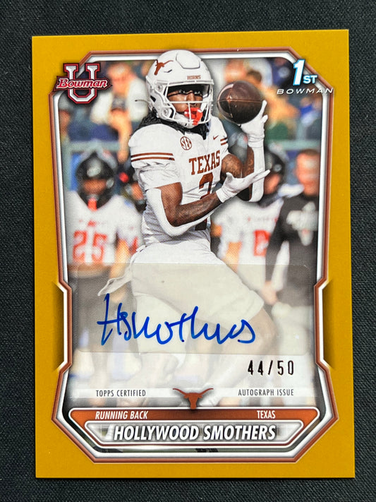 2026 Topps Bowman Chrome Hollywood Smothers Gold Autograph /50 Texas #BPPA-HS