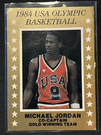 1984 USA Olympic Basketball Michael Jordan Co-Captain Gold Medal Rookie RC
