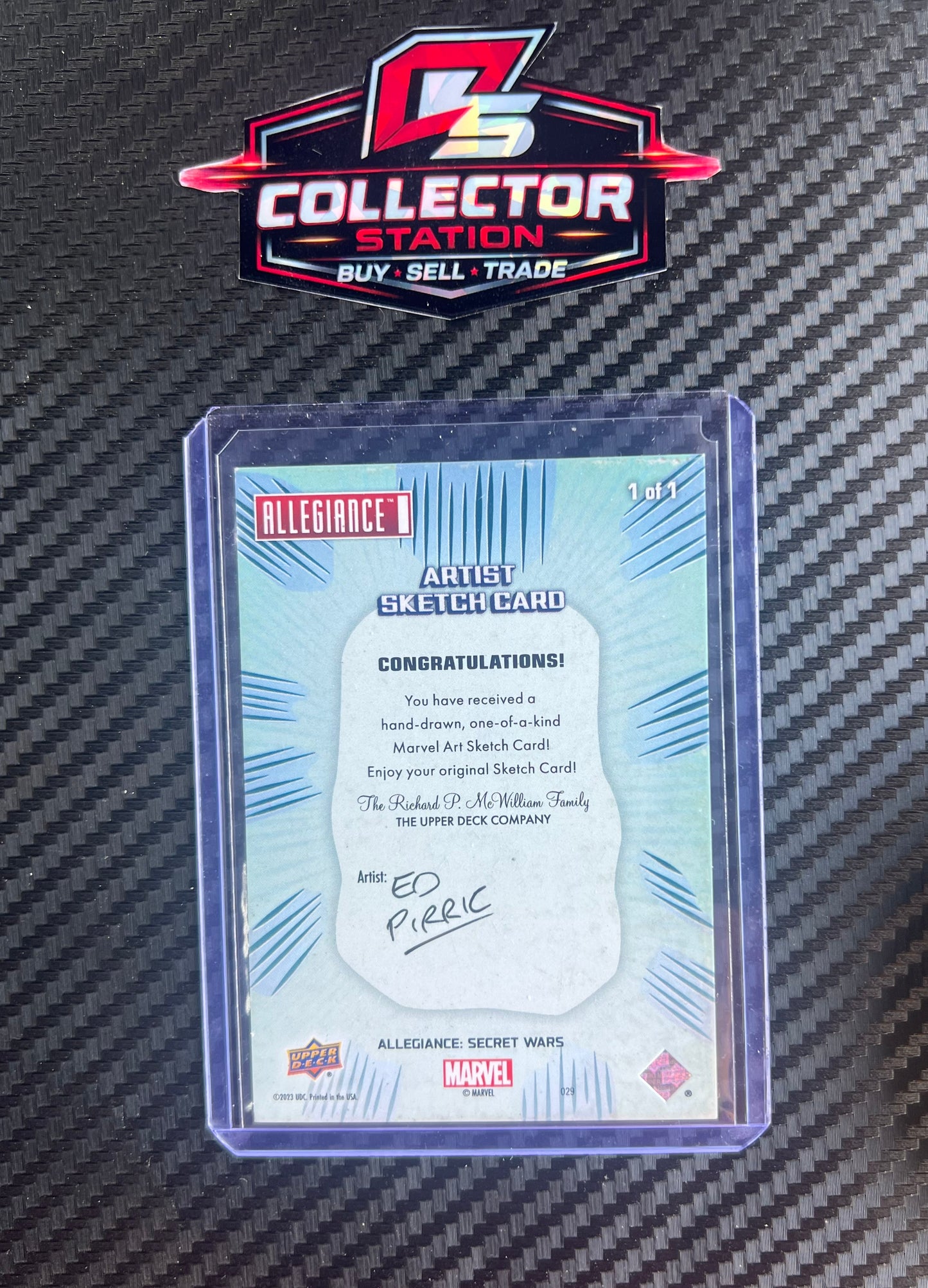 Upper Deck 2023 Marvel Allegiance Hulk Artist Sketch Card 1/1 (Artist: Ed Pirric)