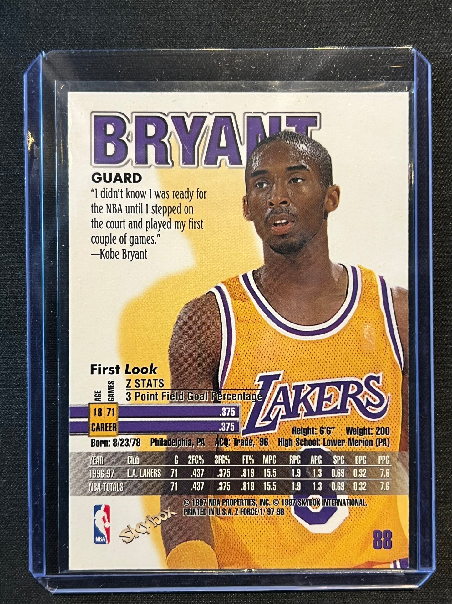 1997-98 Skybox Z-Force - Kobe Bryant #88
