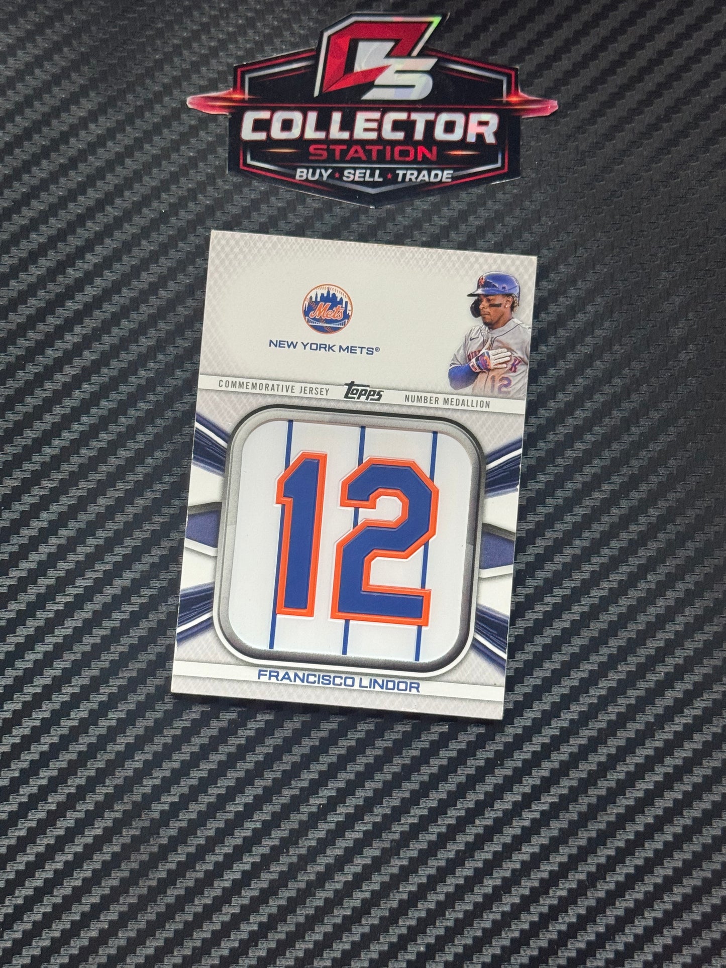 2022 Topps Francisco Lindor Jersey Number Medallion Relic Patch Card JNM-FL Mets