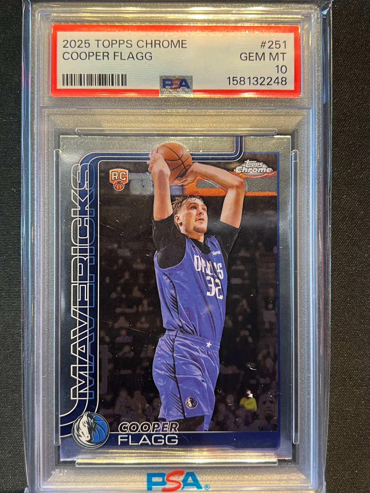2025-26 Topps Chrome Cooper Flagg #251 RC Rookie PSA 10