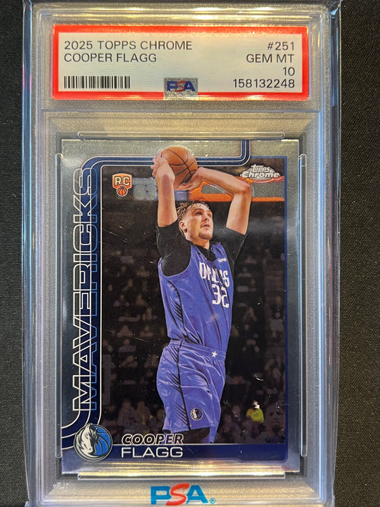 2025-26 Topps Chrome Cooper Flagg #251 RC Rookie PSA 10