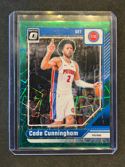 2024-25 Panini Optic Cade Cunningham Green Lazer Prizm /49 #26 Pistons