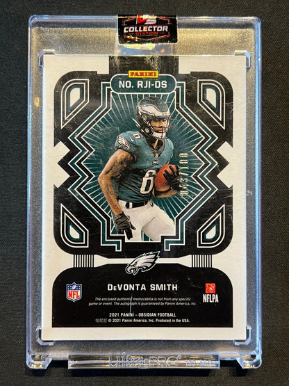 2021 Panini Obsidian - Rookie Jersey Ink Devonta Smith #RJI-DS /100 (AU, MEM, RC)