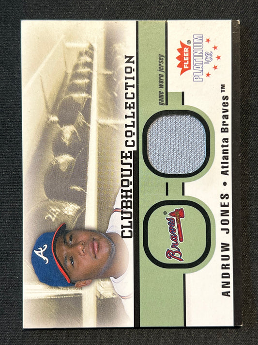 2002 Fleer Platinum Clubhouse Collection Andruw Jones Game Worn Patch Braves (MEM)