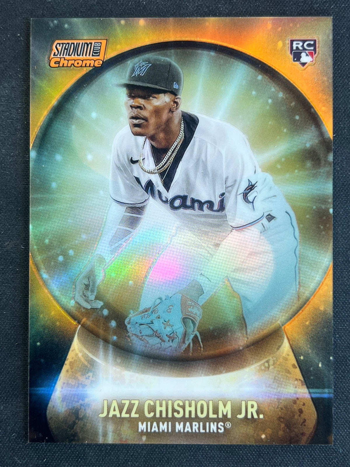 2021 Stadium Club Chrome Crystal Ball Jazz Chisholm Jr. Orange 07/25 PSA 9 #CB-8