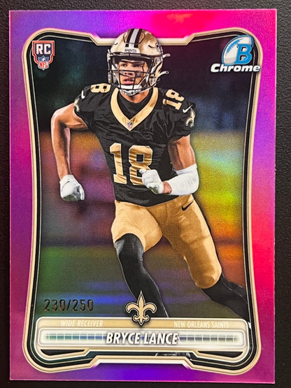 2026 Topps Bowman Football Pink Refractor Bryce Lance /250 #BCV-139 Rookie