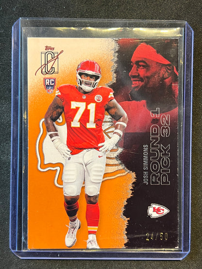 2025 Topps Signature Josh Simmons Rookie #186 Chiefs /50