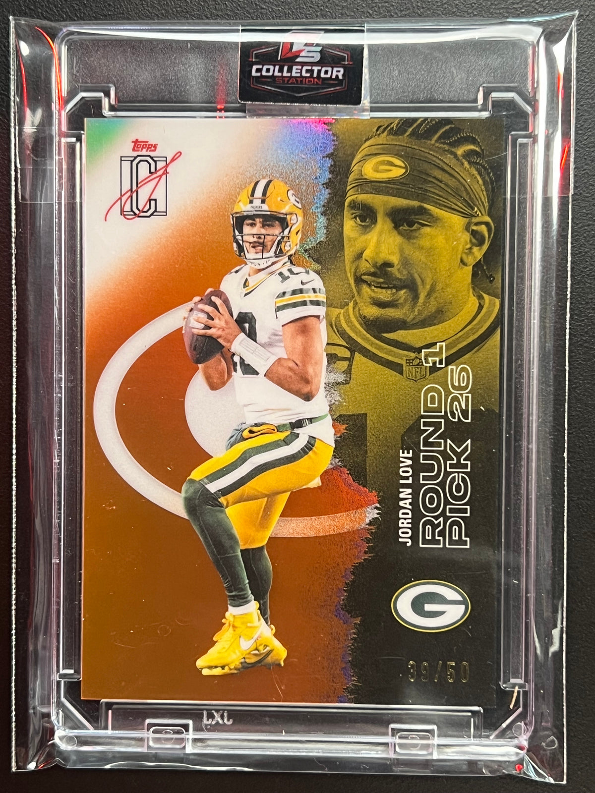 2025 Topps Signature Class Jordan Love #21 Green Bay True Orange Refractor /50