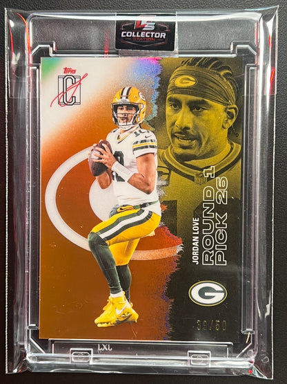 2025 Topps Signature Class Jordan Love #21 Green Bay True Orange Refractor /50