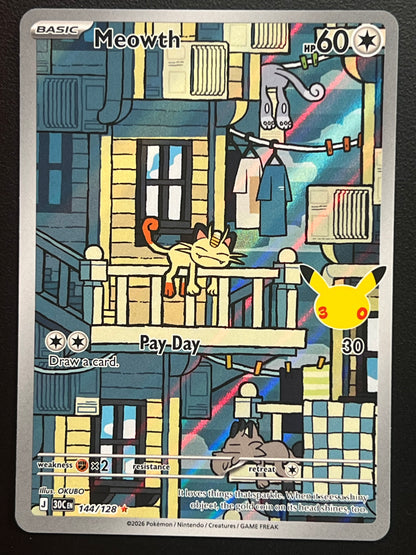 Meowth - 144/128 - ME: 30th Celebration (30C) Pokemon