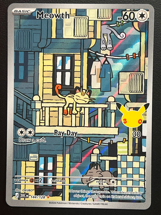 Meowth - 144/128 - ME: 30th Celebration (30C) Pokemon