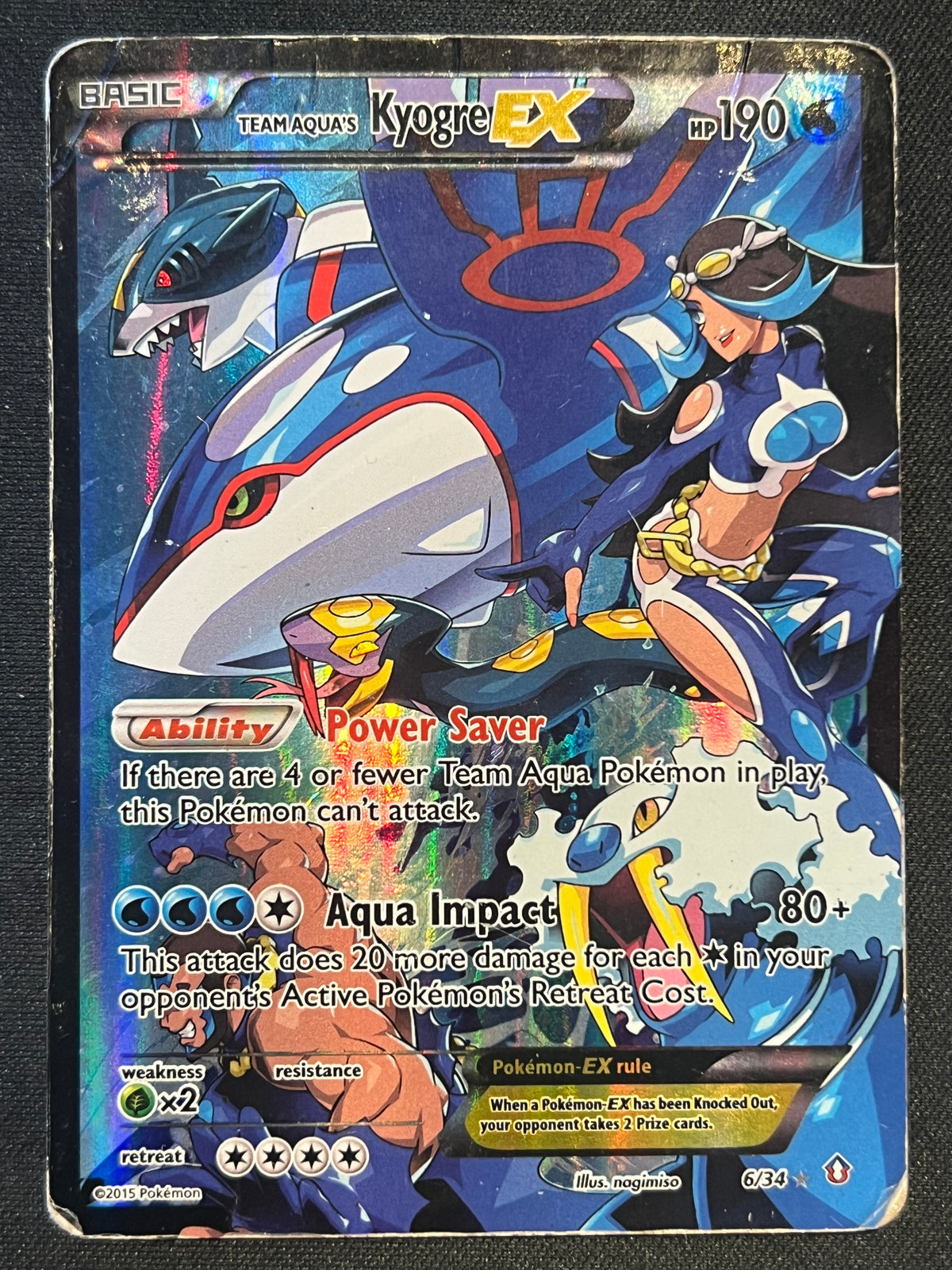 Team Aqua's Kyogre EX - Double Crisis (DCR) DMG Pokemon