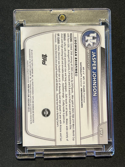 2025-26 Topps Bowman University Jasper Johnson 1st Red Foil 2/5 Number Match #CG47