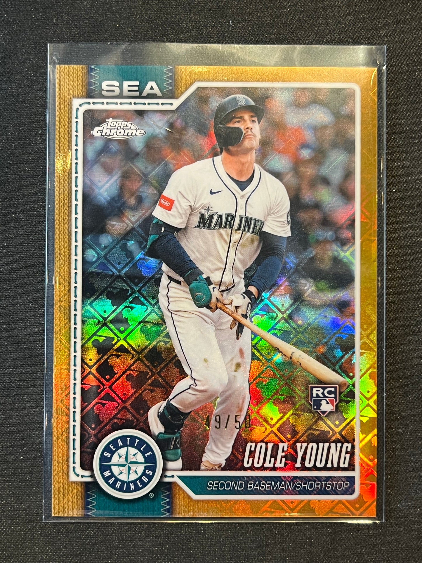 2026 Topps Chrome Cole Young RC Gold Logofractor Rookie #/50 Mariners