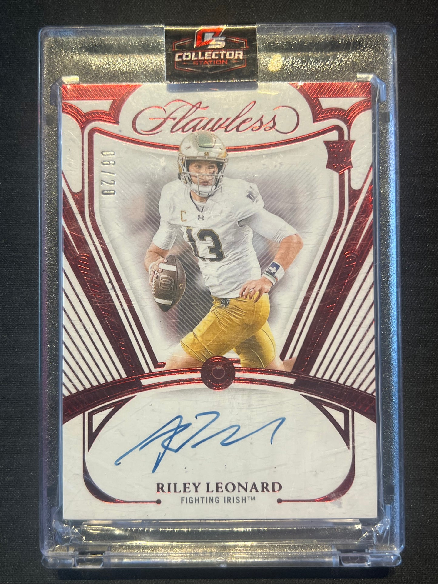 Panini 2025 Flawless Riley Leonard #RGS-RLD Ruby /20 RC