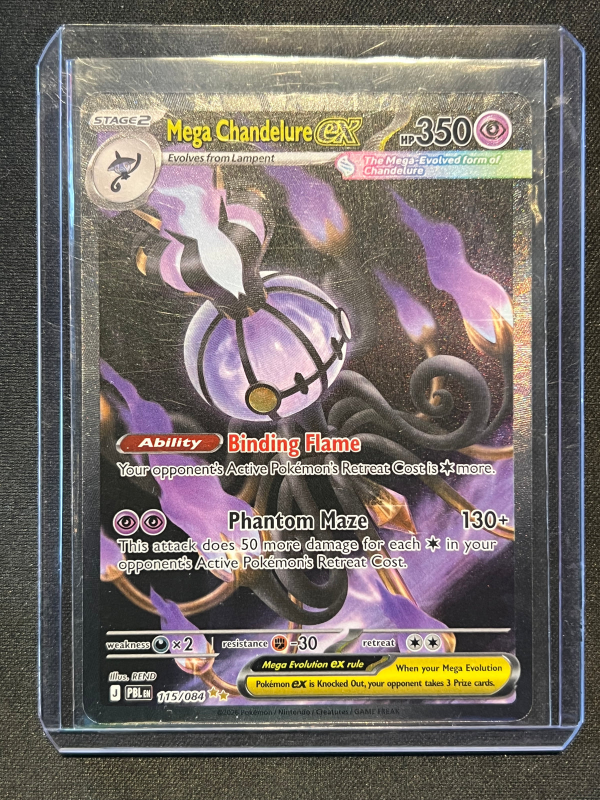 Mega Chandelure ex - 115/084 - ME05: Pitch Black (PBL) Pokemon