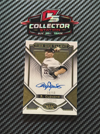 2023 Topps Tier One Roger Clemens Certified Tier One Talent Auto /50 #TITA-RC