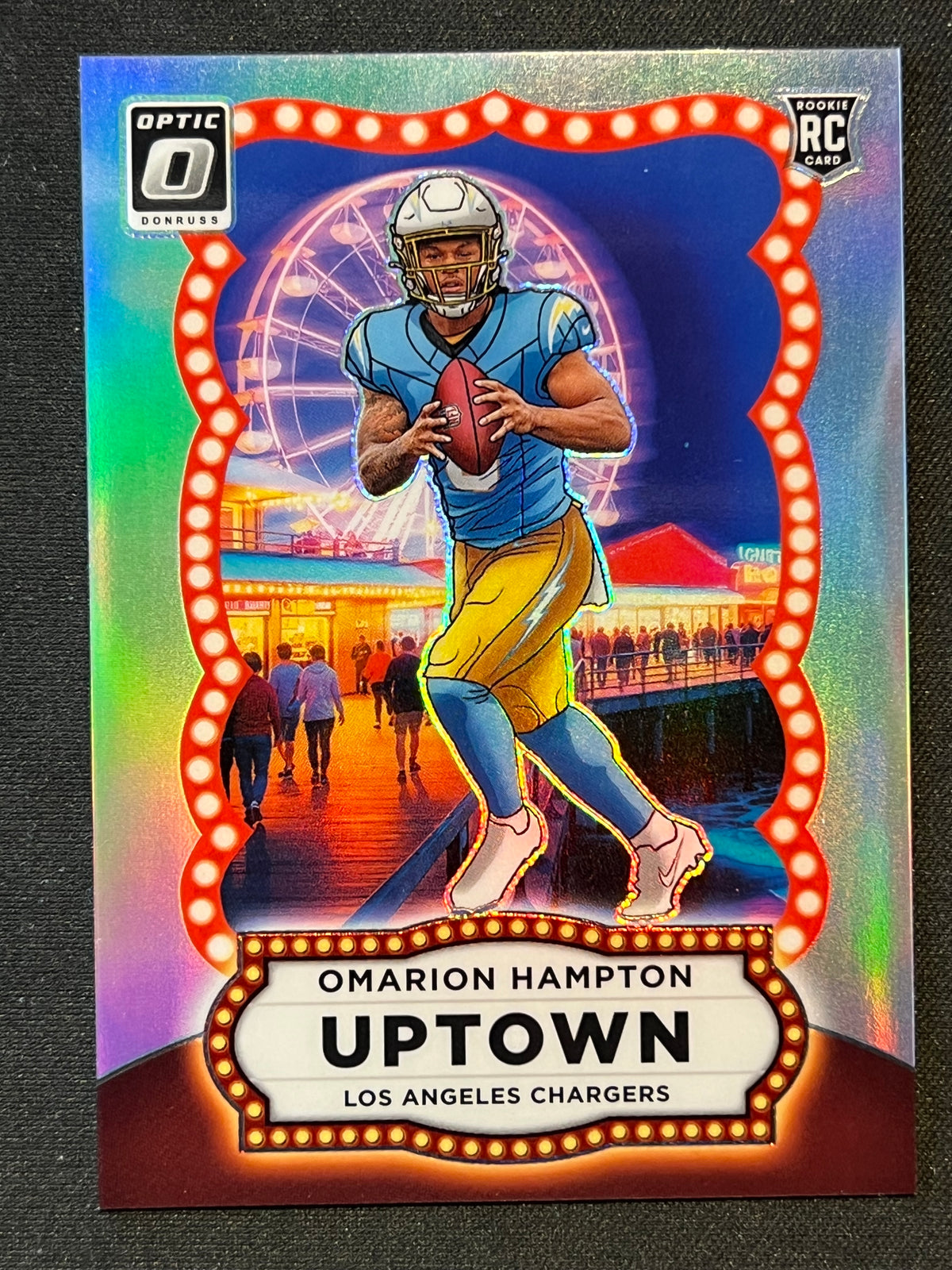 2025 Panini Donruss Optic Omarion Hampton Uptown SSP Case Hit RC #16 Chargers