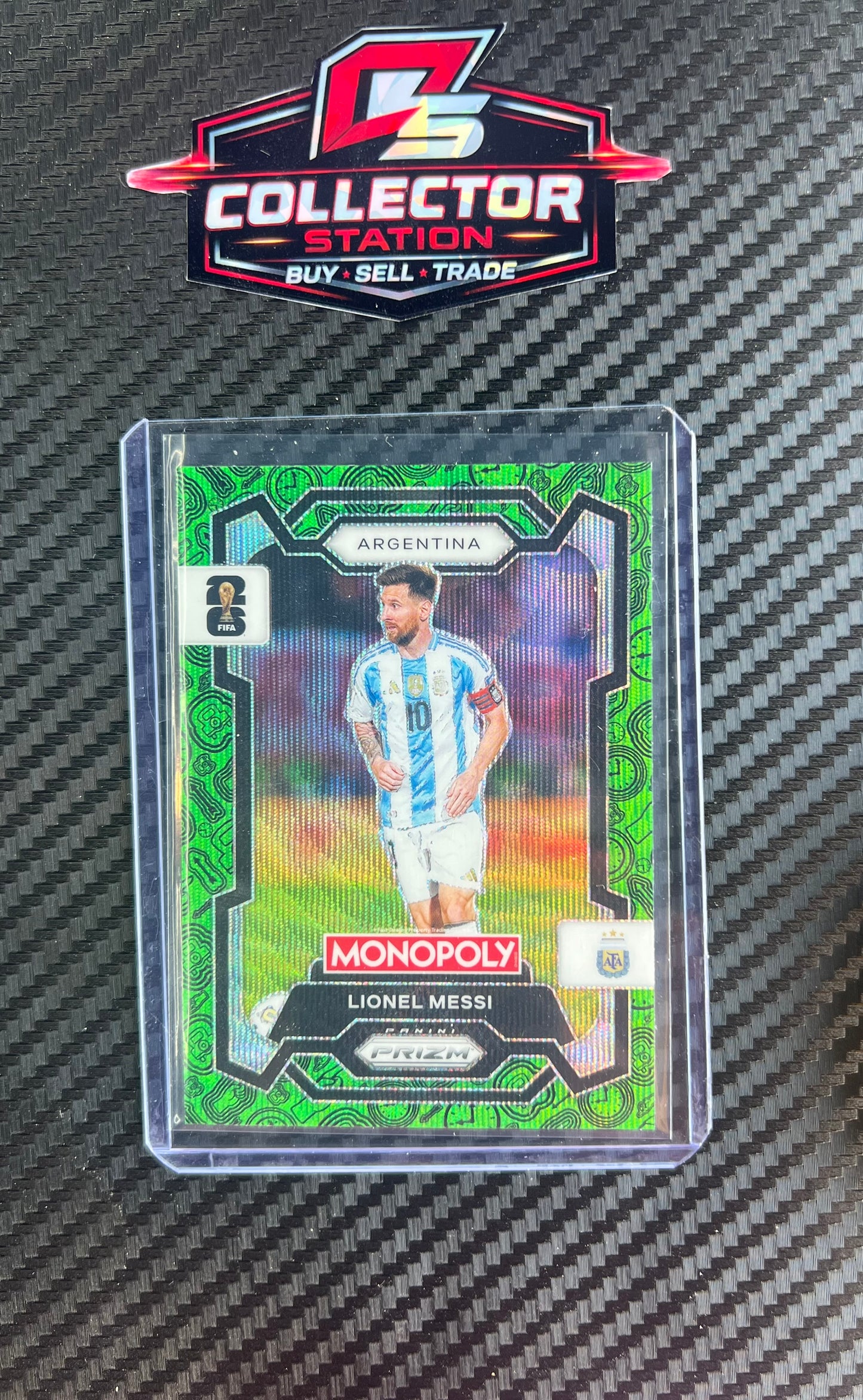 Panini 2026 Prizm Monopoly FIFA World Cup Lionel Messi Green Wave #1