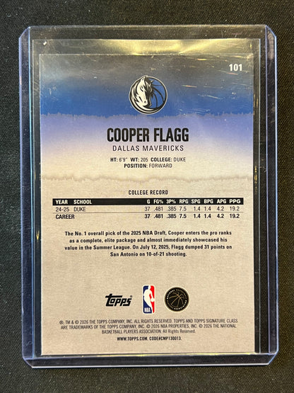 2025-26 Topps Signature Class Cooper Flagg Chrome RC #101 Mavericks