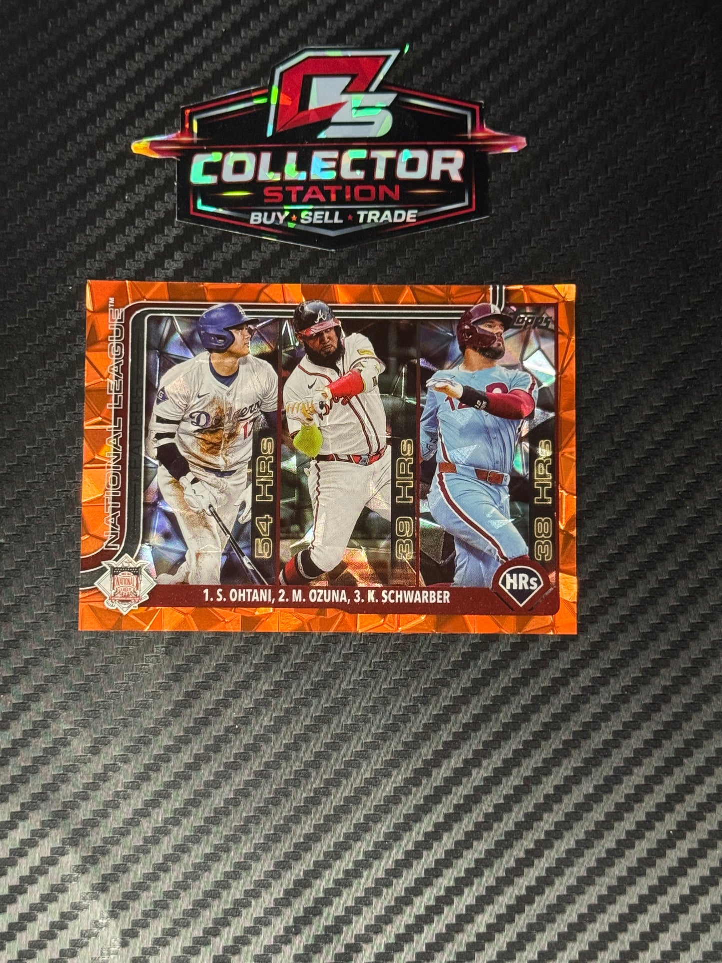 2025 Topps Series One League Leaders - Shohei Ohtani, Kyle Schwarber, Marcell Ozuna /25 #144