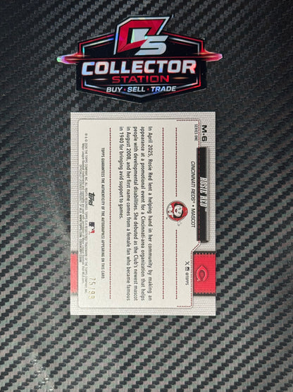 2026 Topps Celebration Series 1 Rosie Red Mascot Auto /99