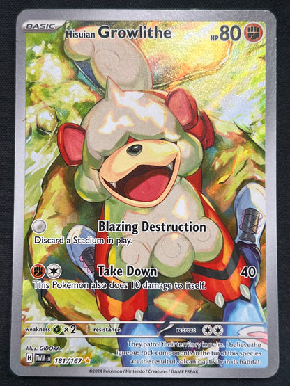 Hisuian Growlithe - 181/167 - SV06: Twilight Masquerade (TWM) Pokemon