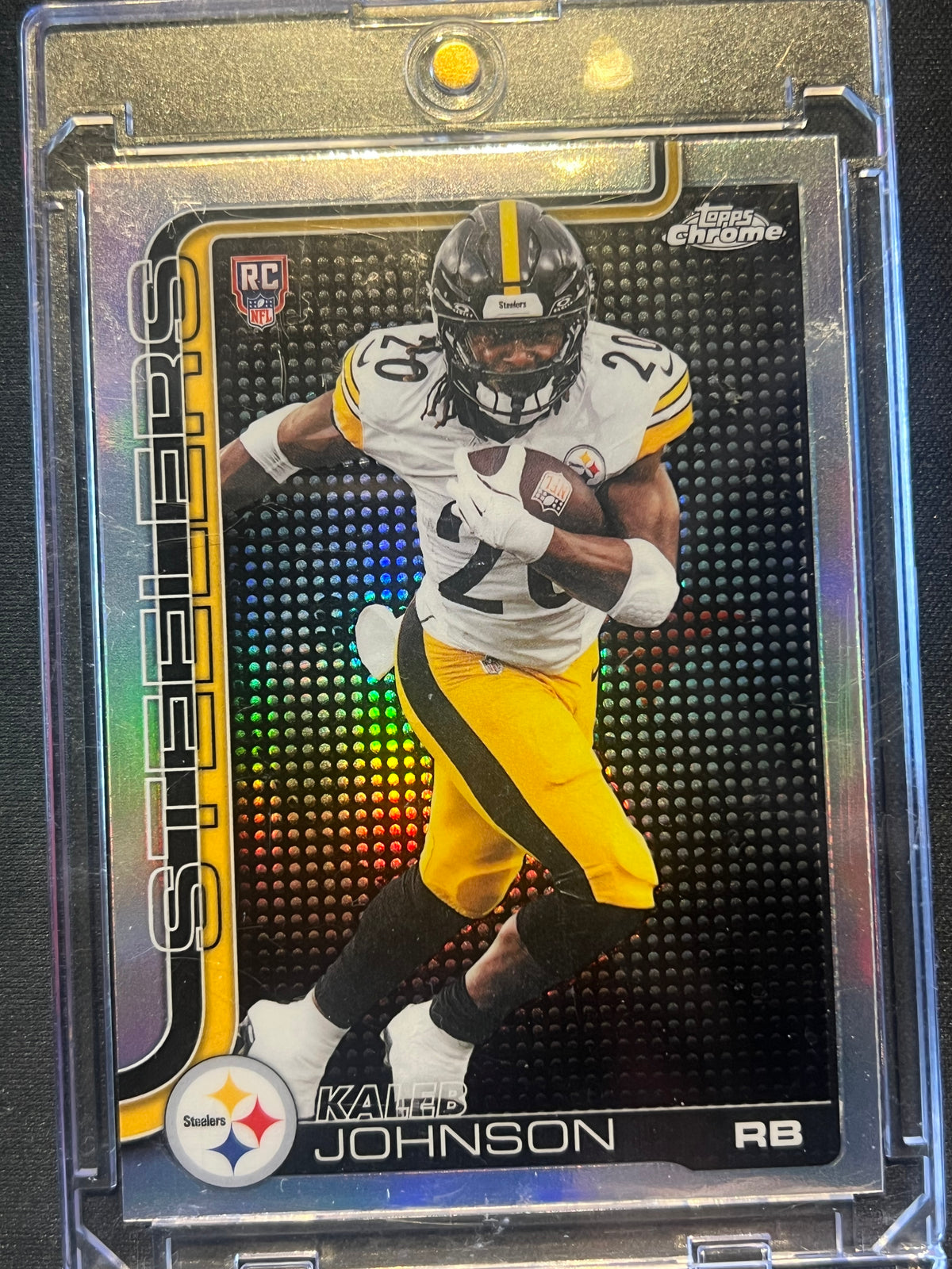 2025 Topps Chrome Kaleb Johnson Lightboard Variation Refractor #323 Steelers