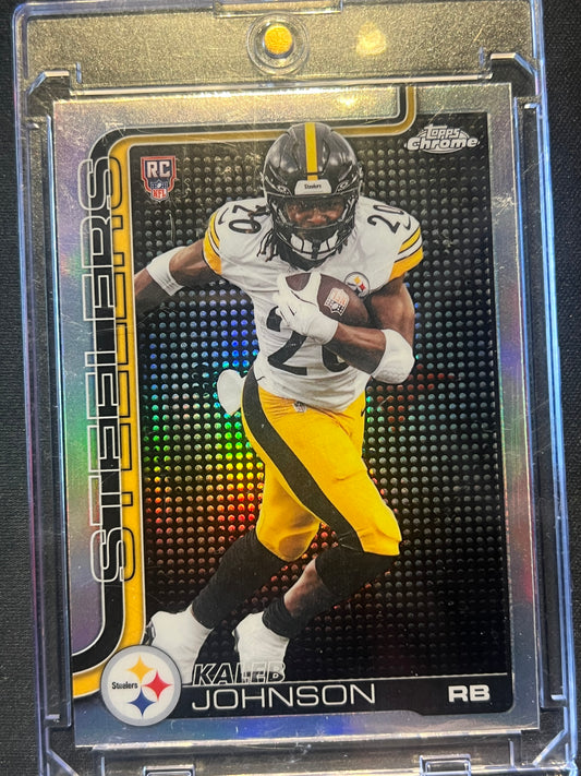2025 Topps Chrome Kaleb Johnson Lightboard Variation Refractor #323 Steelers