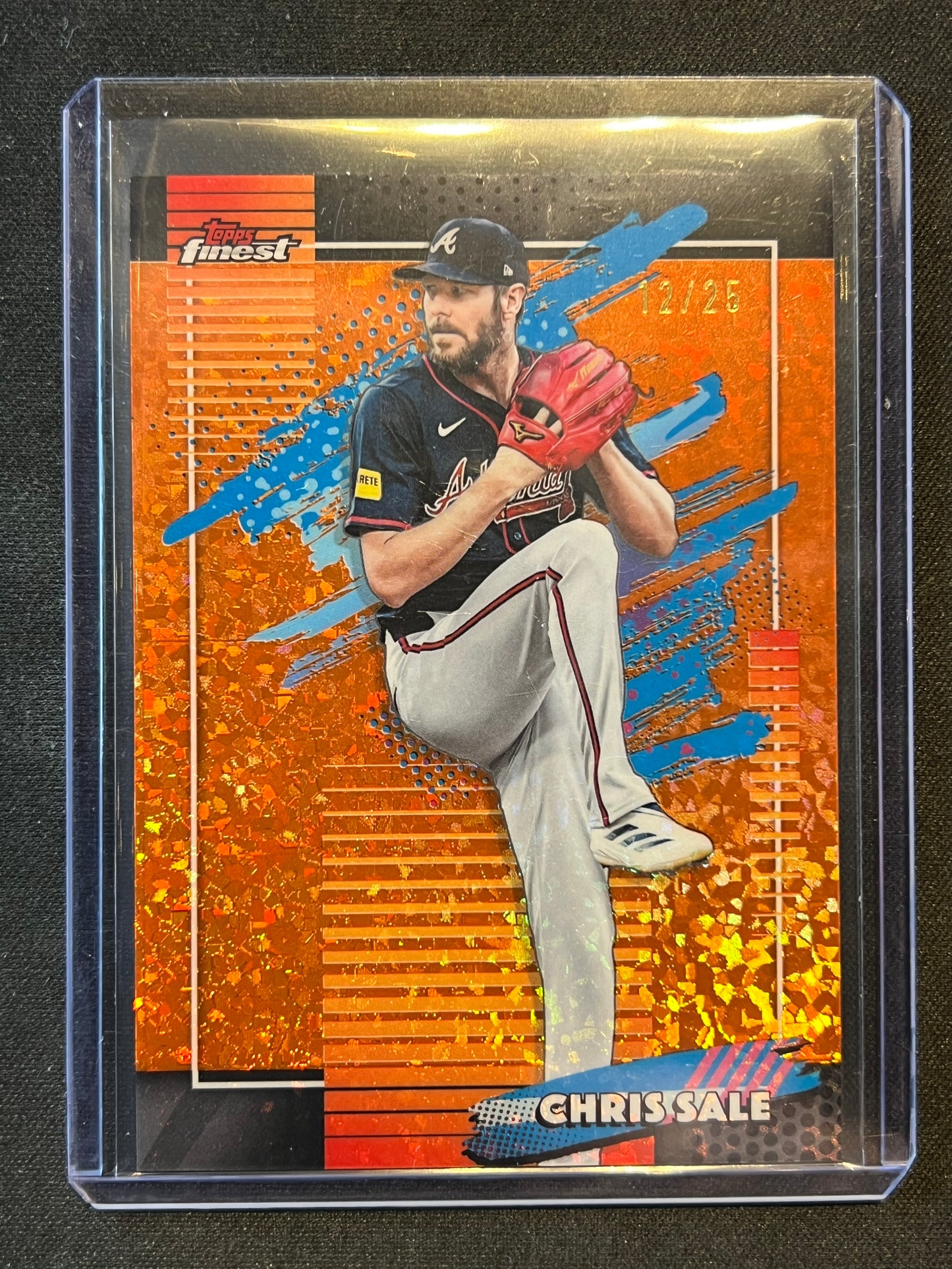 2026 Topps Finest Chris Sale Orange Mini Diamond/25 #137 Braves