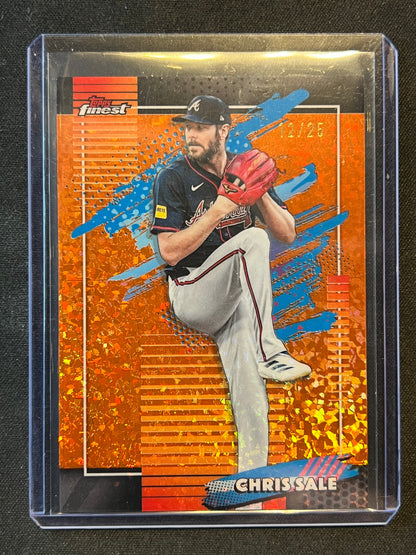 2026 Topps Finest Chris Sale Orange Mini Diamond/25 #137 Braves