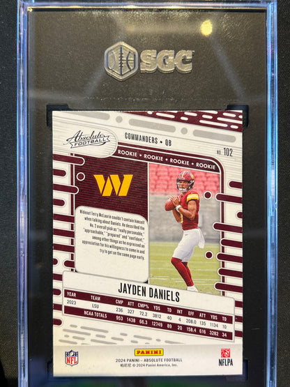 2024 Panini Absolute Jayden Daniels Washington Commanders Rookie SGC 9 #102