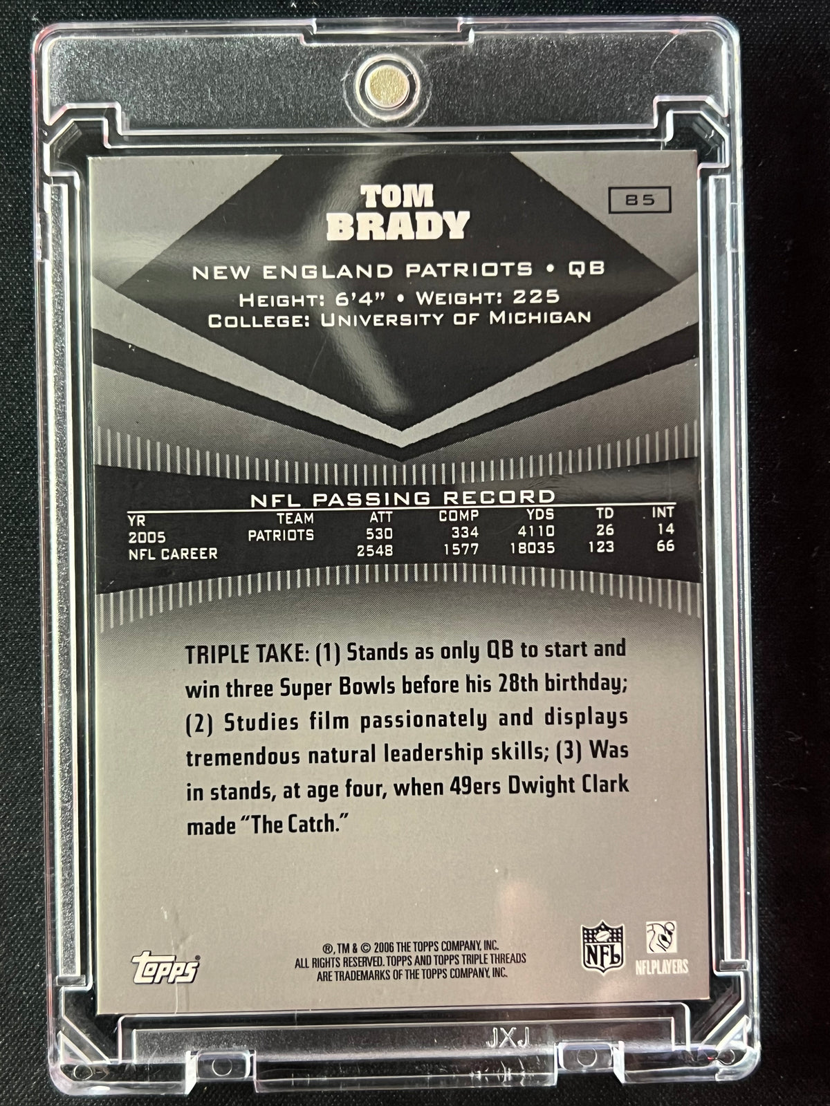 2006 Topps Triple Threads - Tom Brady #85 1065/1199